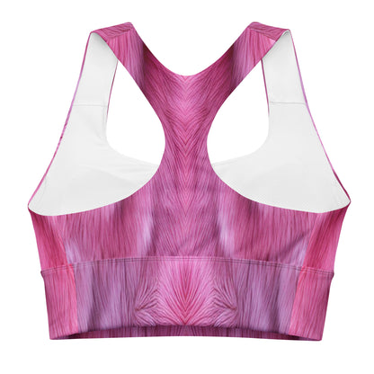 Fluffy Pink Fur Custom Print Sports Bra