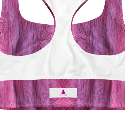 Fluffy Pink Fur Custom Print Sports Bra