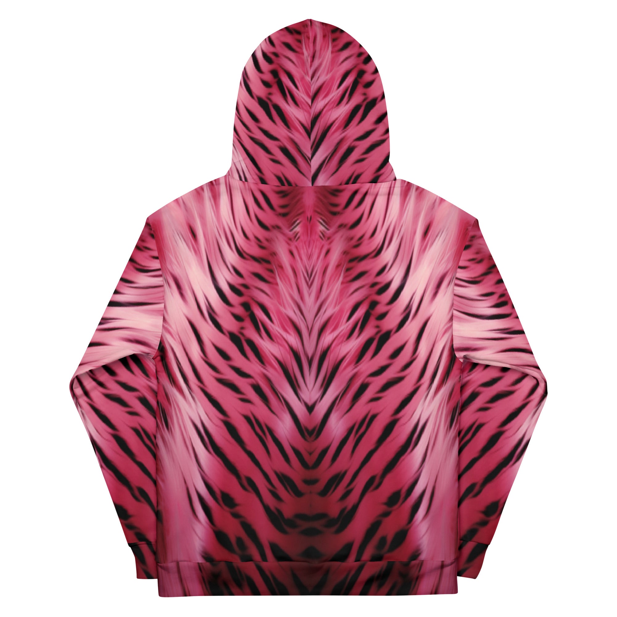 Pink and Black Striped Fur Unisex Designer Hoodie