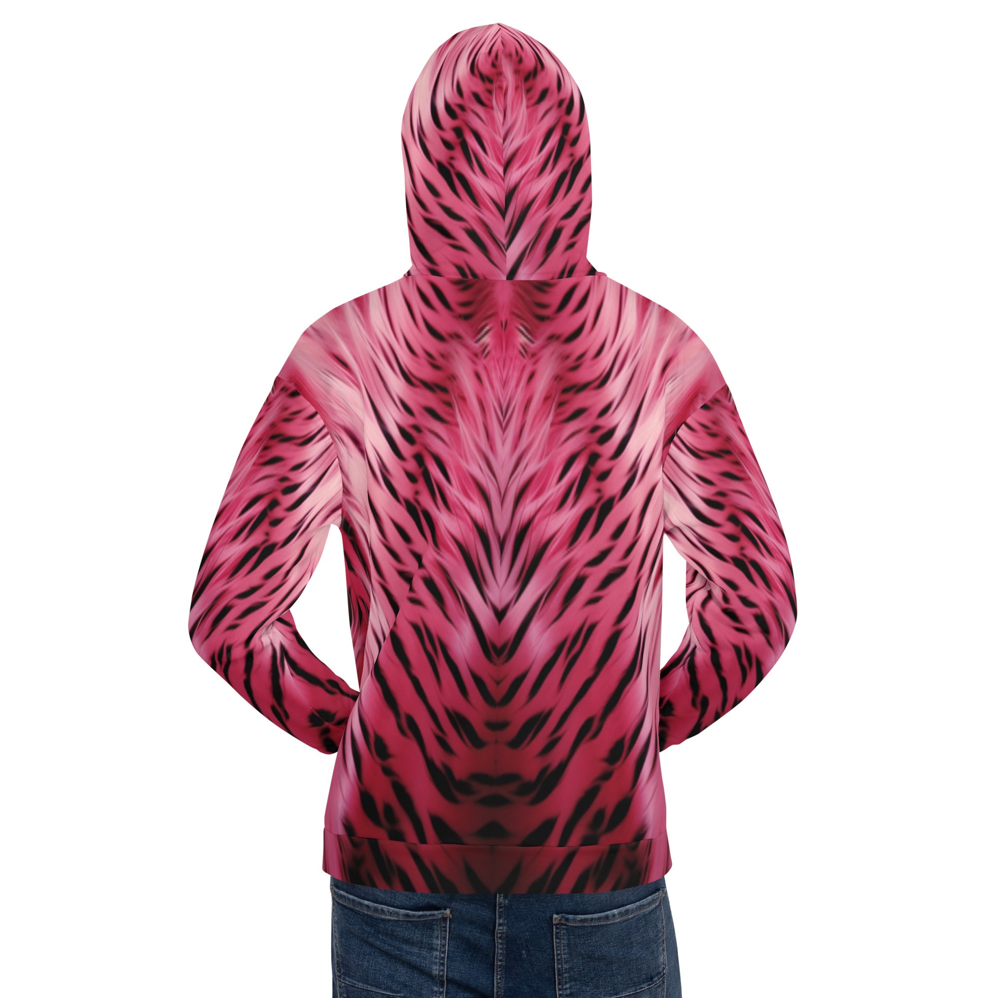 Pink and black online striped hoodie