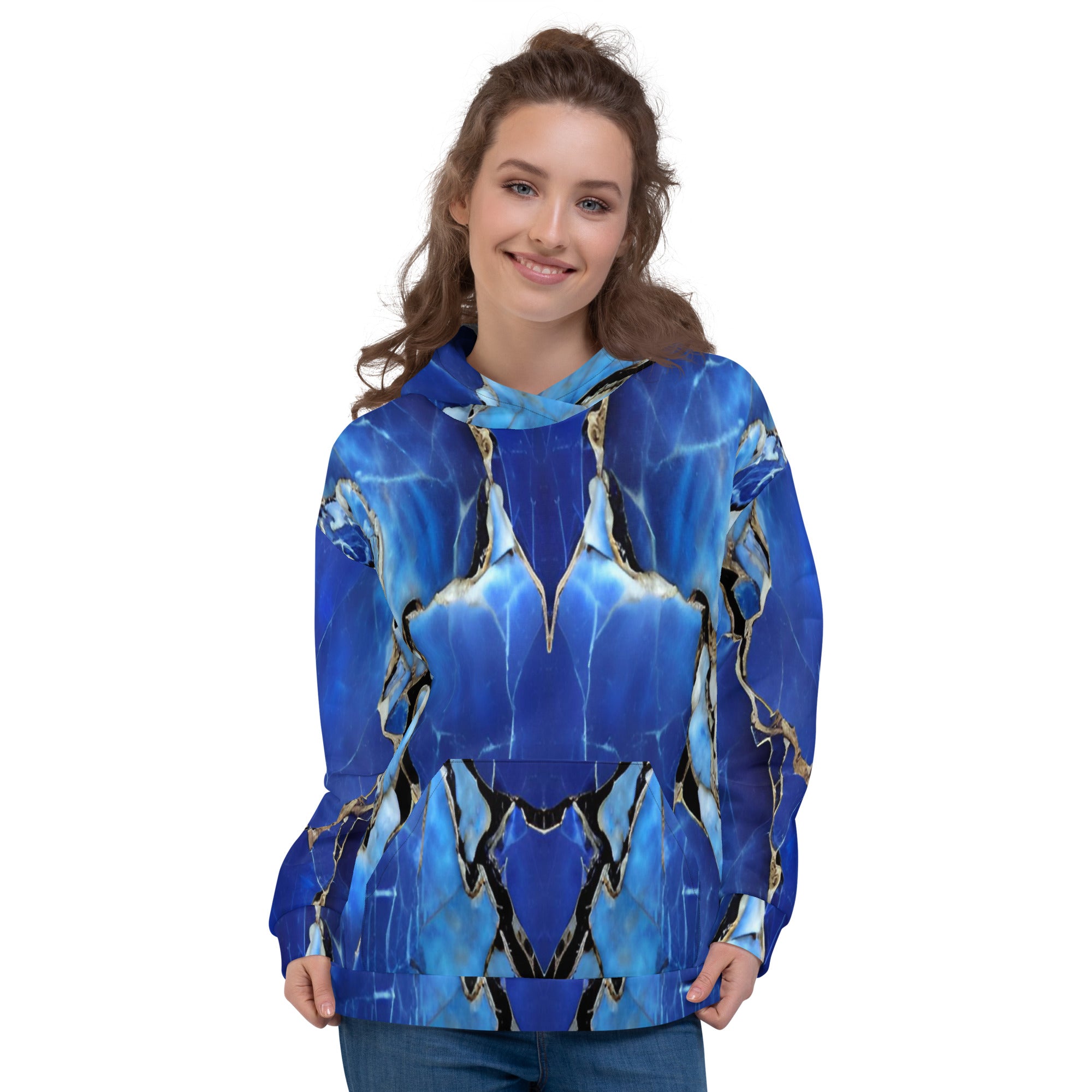 Blue Marble Unisex Designer Hoodie