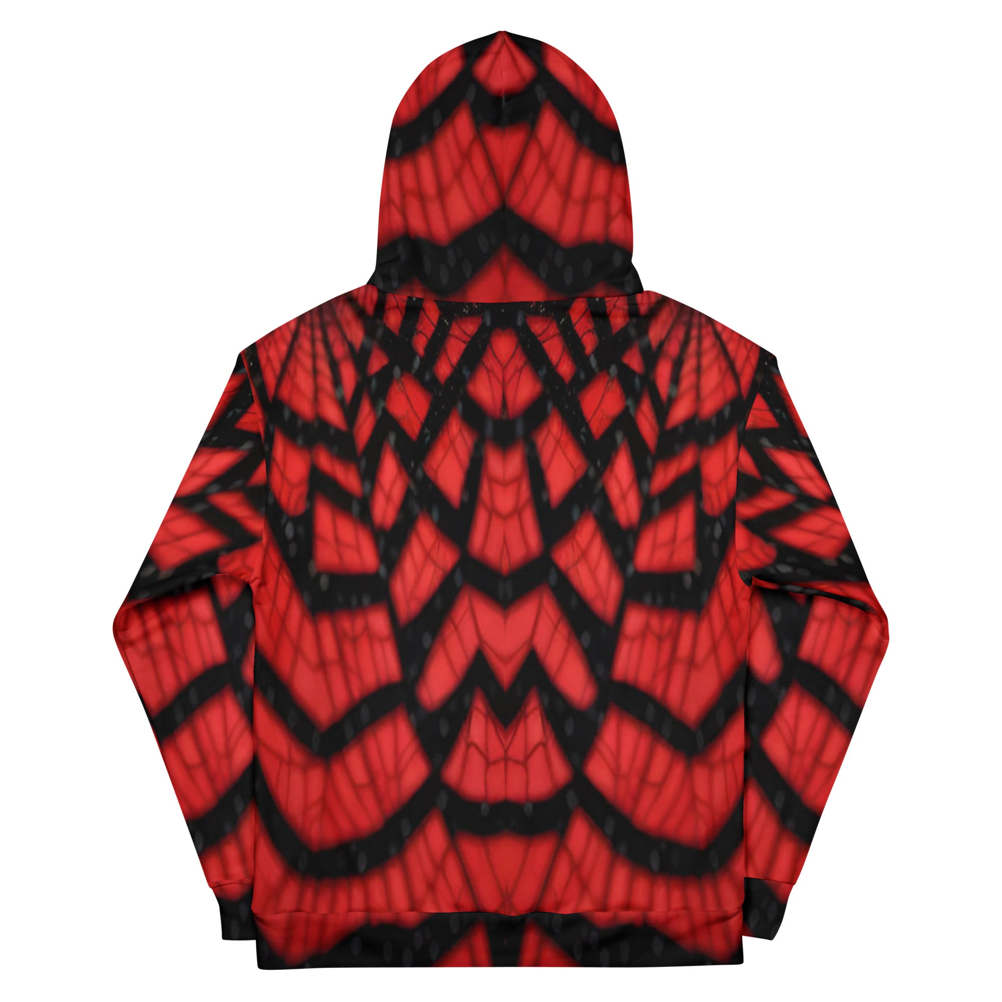 Black Red Spiderwebs Unisex Designer Hoodie