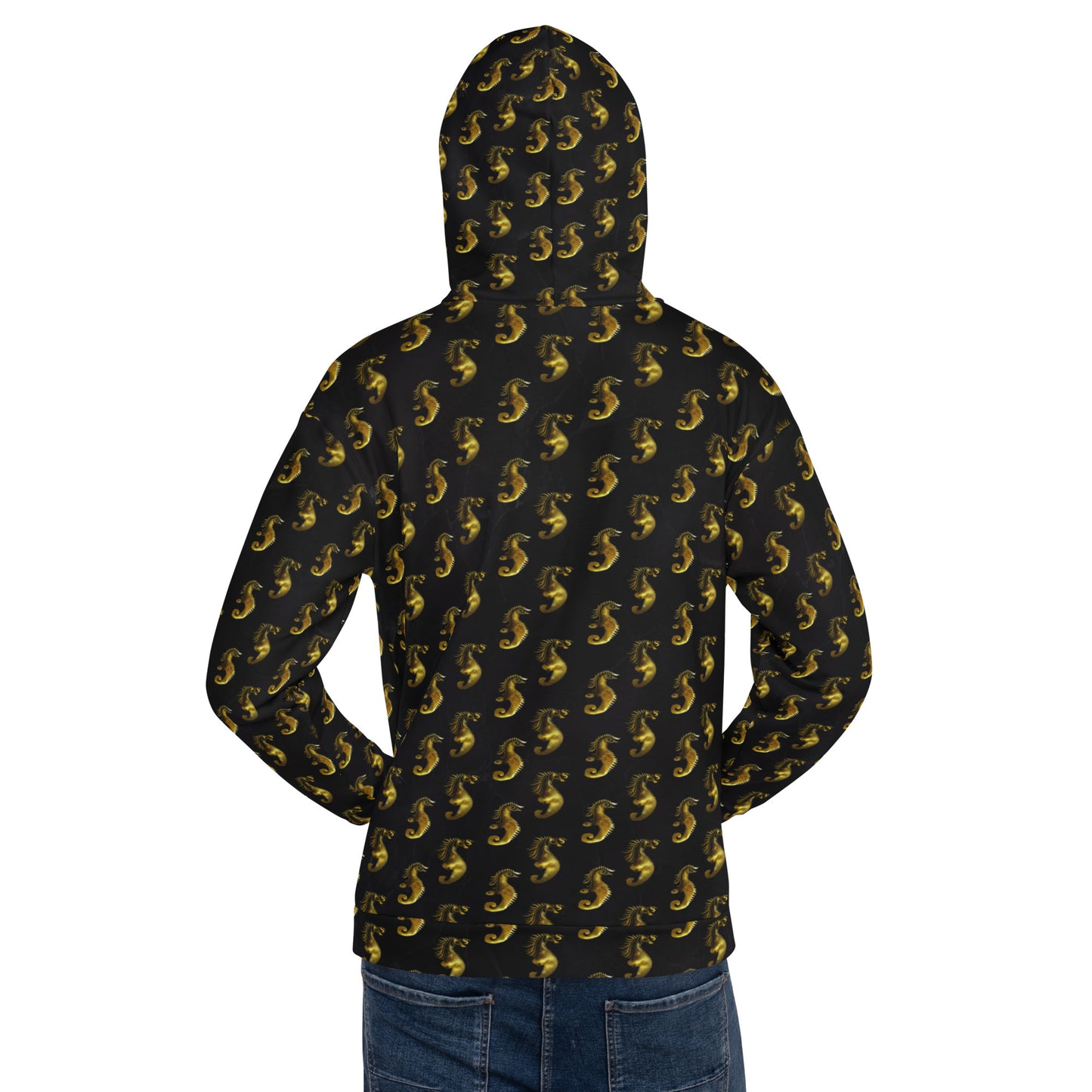 Gold Seahorse Unisex Designer Hoodie