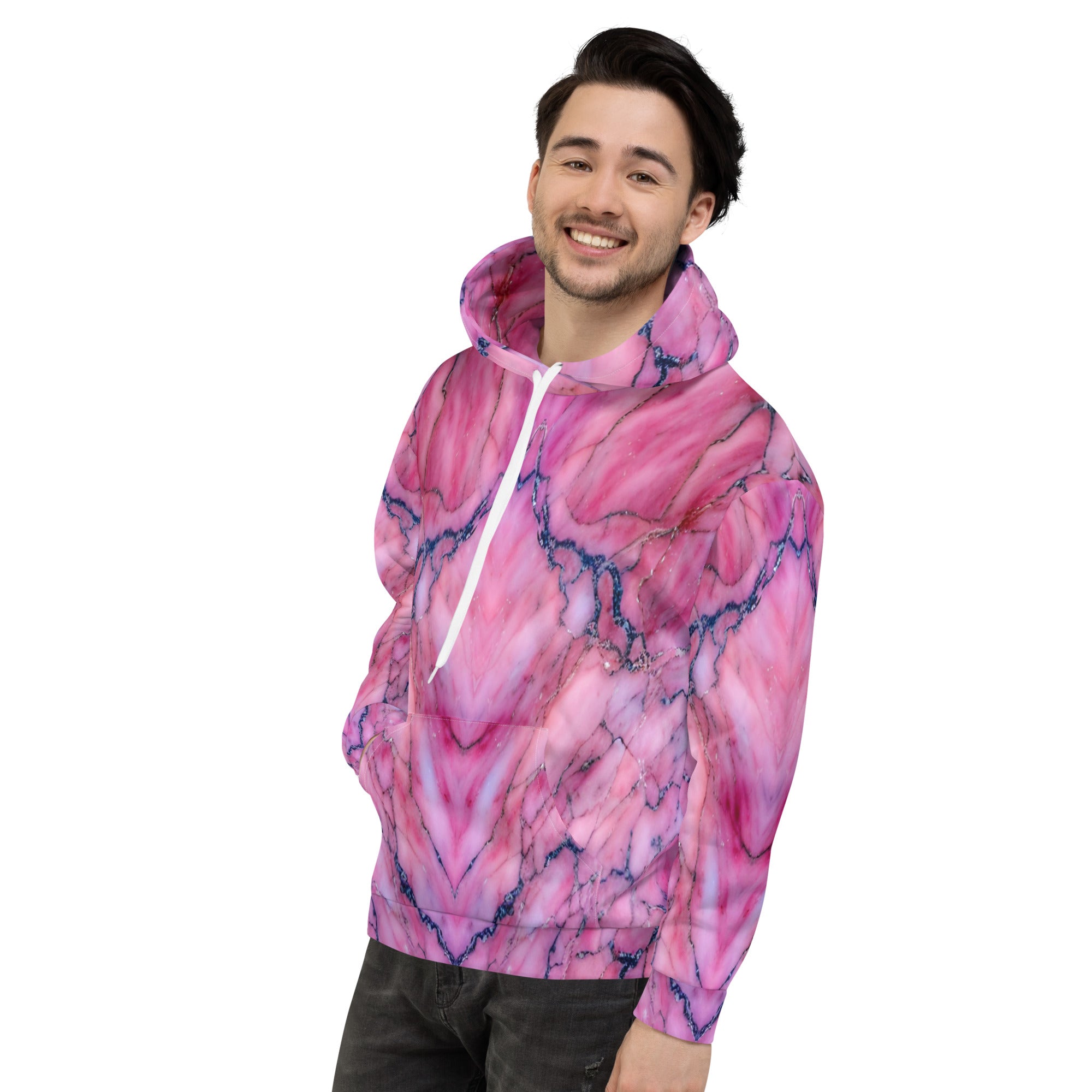 Pink marble hoodie best sale