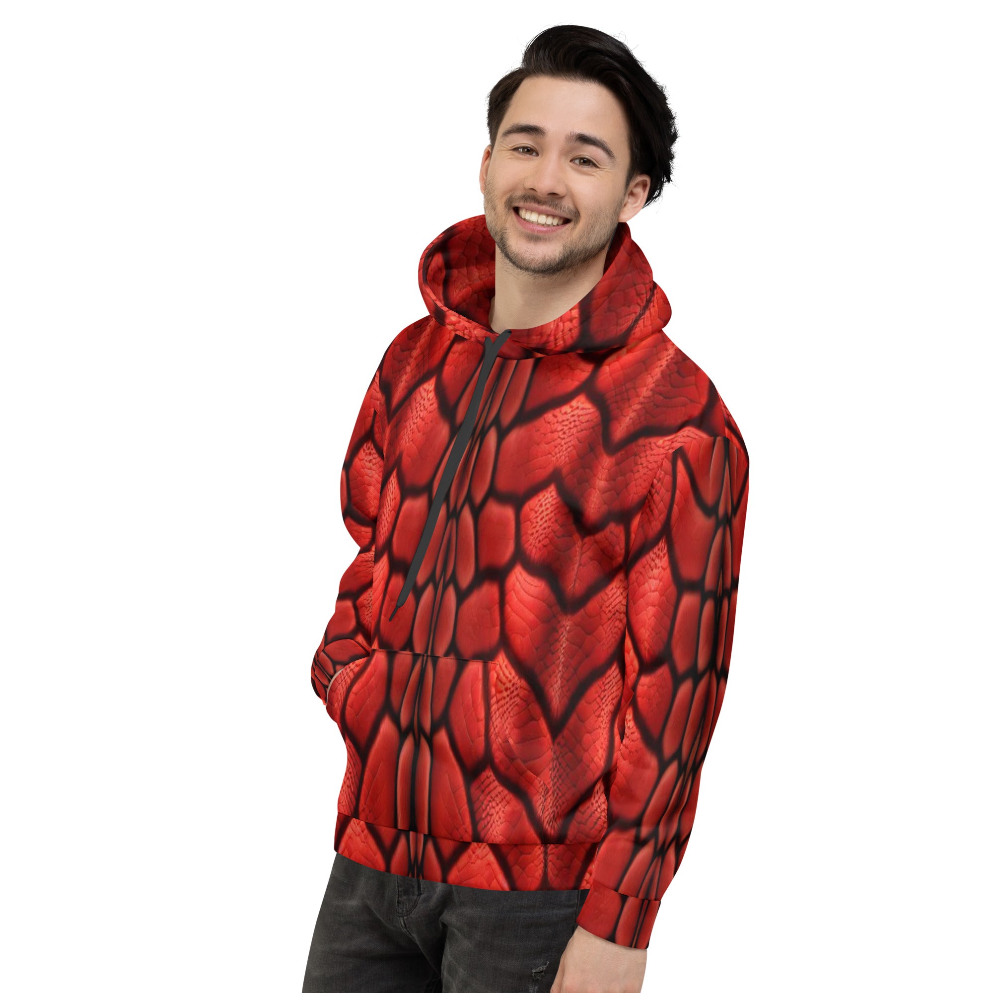 Red Dragon Scales Unisex Designer Hoodie