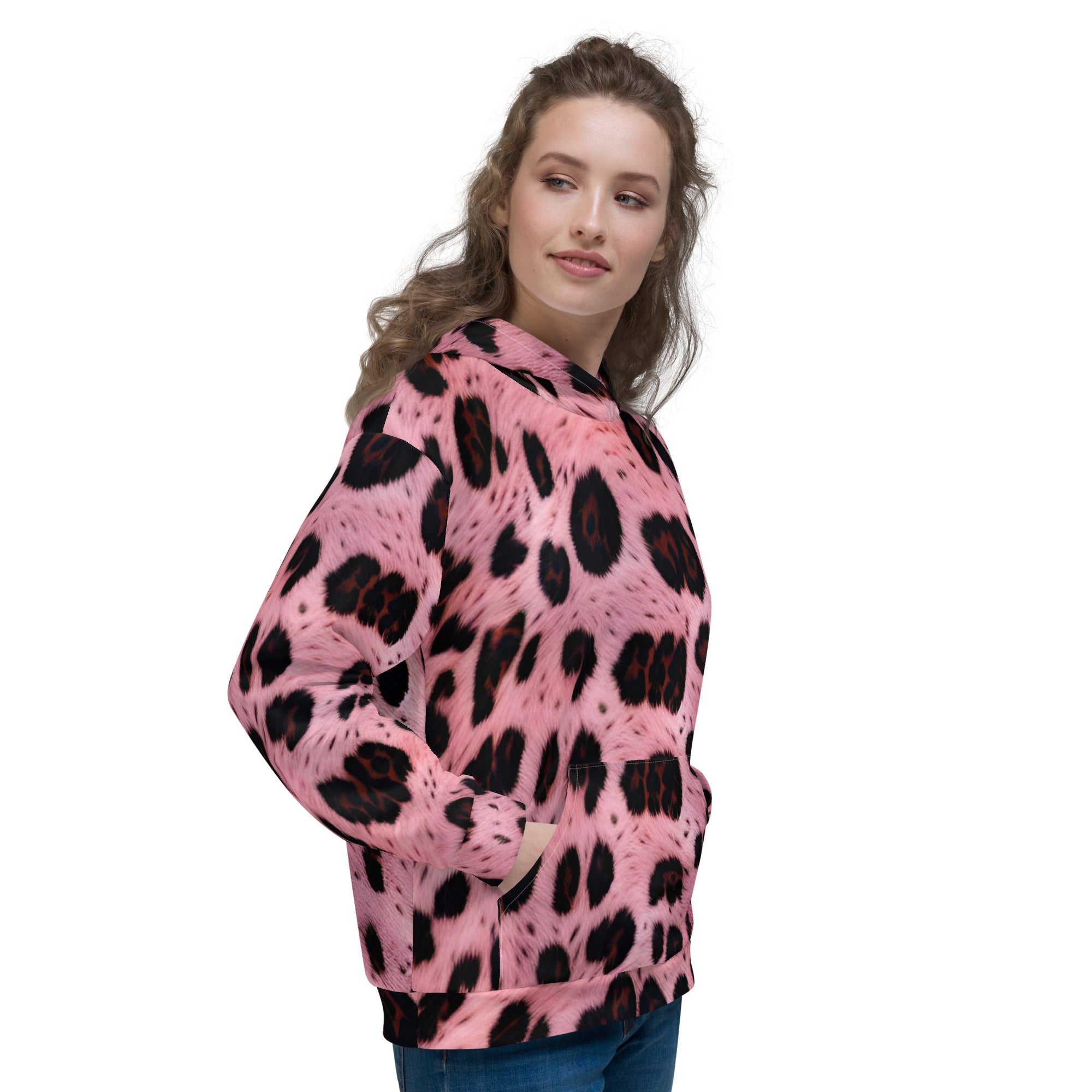 Pink store leopard hoodie